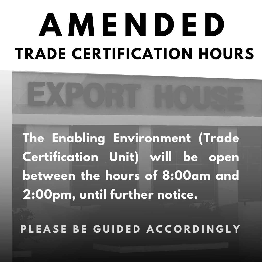 Trade Certification Unit NOTICE exporTT