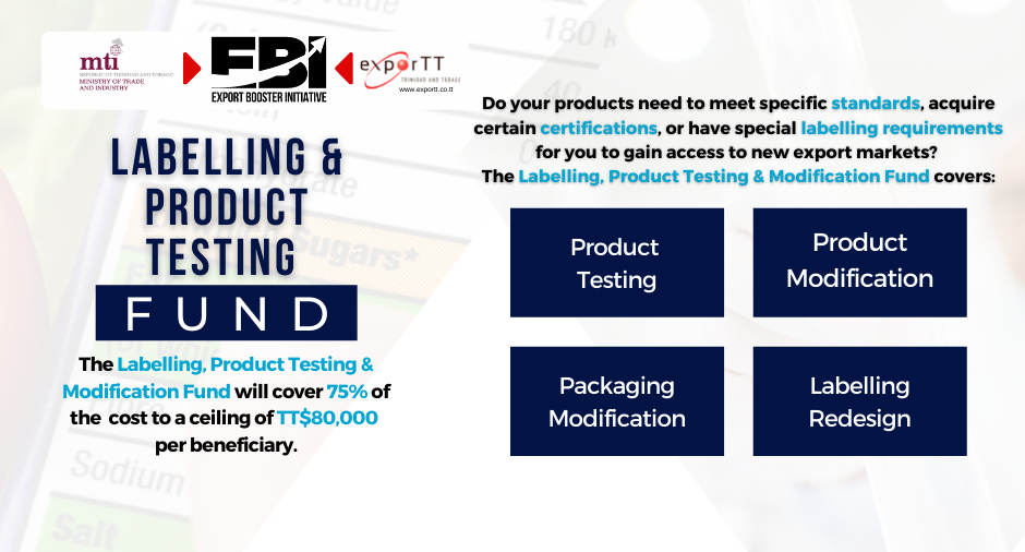 Press Release: Manufacturers get support with labelling, product testing needs from exporTT